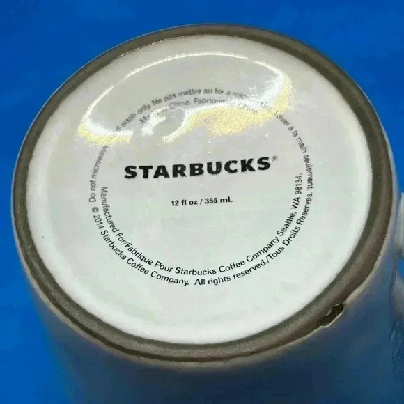 Starbucks Anniversary Siren Compass Swarovski Eye Gray Mug 12 fl oz 2014 - Picture 3 of 4